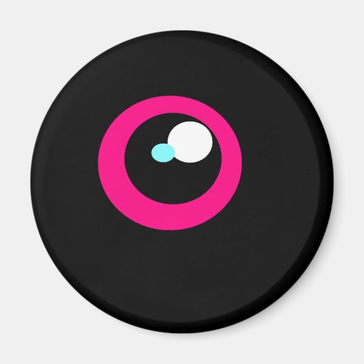 HotPink Monster Koelkast Oogmagneet #2 Magneet (Voorkant)