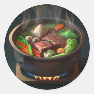HotPot Soup imaged-Bord Ronde Sticker