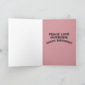 HOTROD CLASSIC CAR RED BIRTHDAY KAART (Binnen)