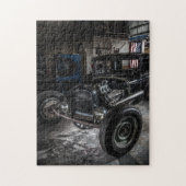 Hotrod in een Garage-puzzel Legpuzzel (Verticaal)