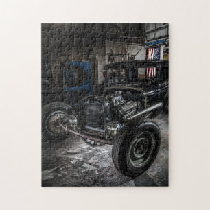 Hotrod in een Garage-puzzel Legpuzzel