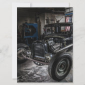 Hotrod in een Garage-uitnodiging Kaart (Voorkant)