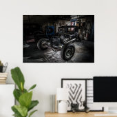 Hotrod in een Poster van de Garage/Druk (Thuiskantoor)