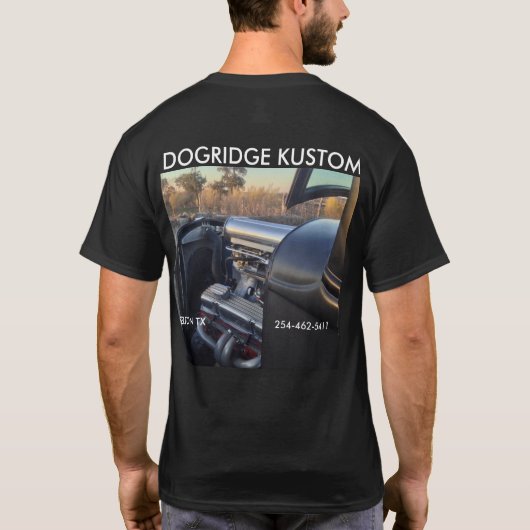 HOTROD TEE SHIRT. DOGRIDGE KUSTOMS T-SHIRT (Achterkant)
