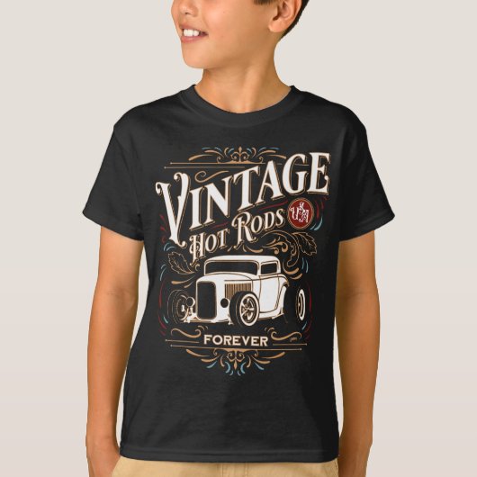  hotrods USA Forever Classic Car Nostalgia T-shirt (Voorkant)