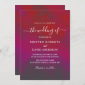 hotroze en uitnodiging voor rode bruiloft (Voorkant / Achterkant)