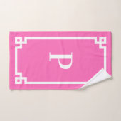 Hotroze en witte Griekse Zeer belangrijke Grens Mo Handdoek (Handdoek)