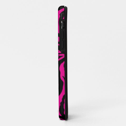 Hotroze en zwarte Zebra Print Phone Case (Achterkant/links)