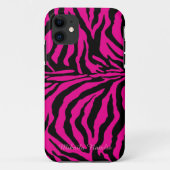 Hotroze en zwarte Zebra Print Phone Case (Achterkant)