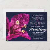  hotroze Fuchsia Flower Wedding Invitations Kaart (Voorkant)