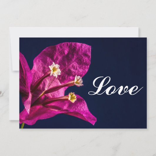  hotroze Fuchsia Flower Wedding Invitations Kaart (Achterkant)