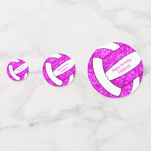 hotroze giry volleybal verjaardag aangepast confetti (Voorkanten)