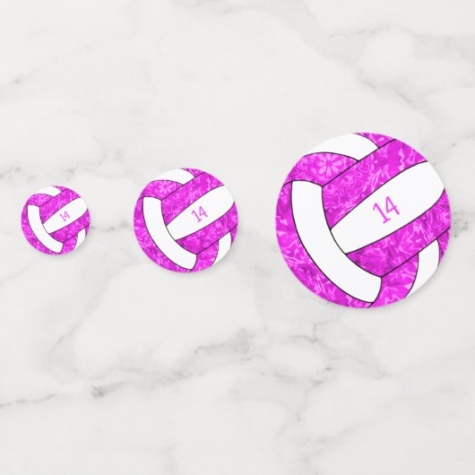 hotroze giry volleybal verjaardag aangepast confetti (Achterkanten)