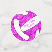 hotroze giry volleybal verjaardag aangepast confetti (Kleine voorkant)