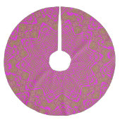 Hotroze leopard Pattern Cirkel kerstfeestdag Kerstboom Rok (Voorkant)