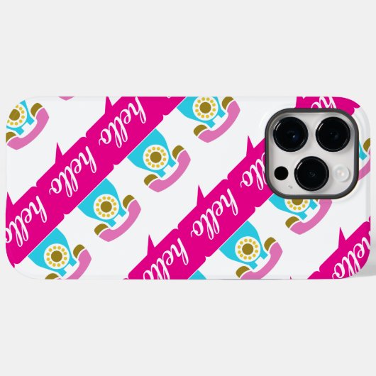 Hotroze Mint Retro Hallo Case-Mate iPhone Case (Achterkant (horizontaal))