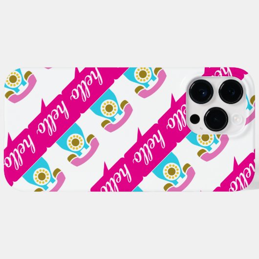 Hotroze Mint Retro Hallo Case-Mate iPhone Case (Achterkant (horizontaal))