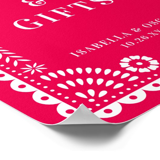 Hotroze papel Picado Weddenschappen Poster (Hoek)