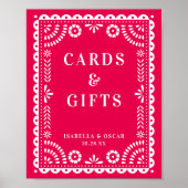 Hotroze papel Picado Weddenschappen Poster (Voorkant)