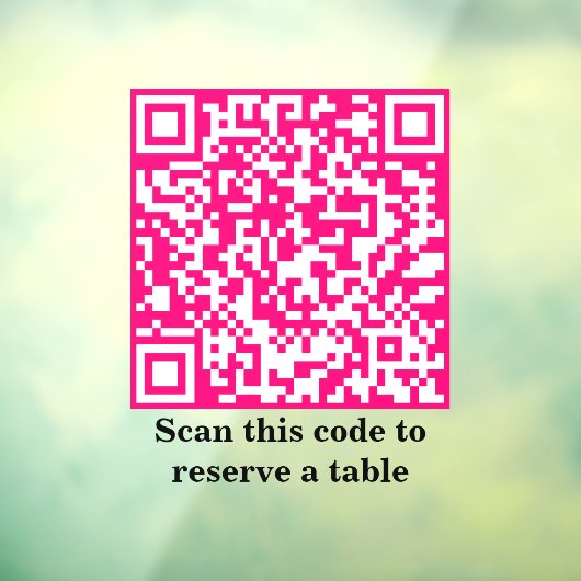 Hotroze QR-code | Voorbehoud tabel | Raamsticker (Vel 3)