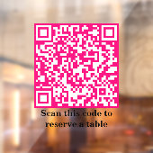 Hotroze QR-code | Voorbehoud tabel | Raamsticker (Vel 2)