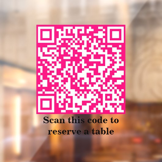 Hotroze QR-code | Voorbehoud tabel | Raamsticker (Vel 2)