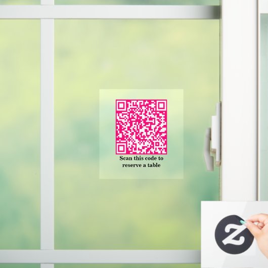 Hotroze QR-code | Voorbehoud tabel | Raamsticker (Huis)
