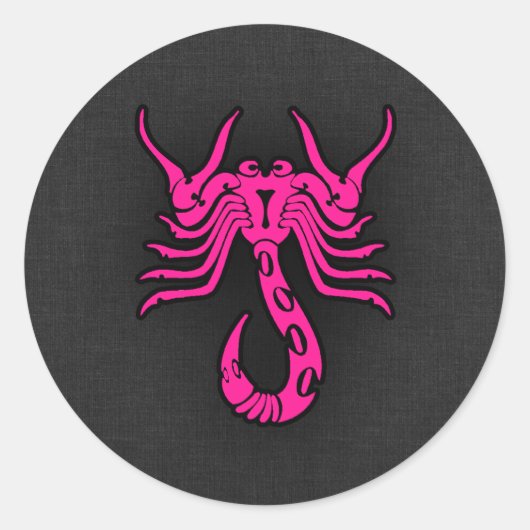 Hotroze Scorpio Scorpion Zodiac Sign Ronde Sticker (Voorkant)