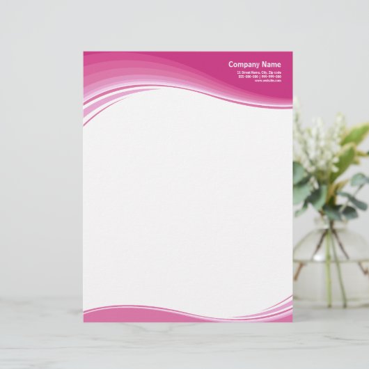 Hotroze Waves briefhead Briefhoofd Ontwerp (Staand voorkant)