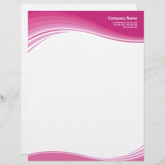 Hotroze Waves briefhead Briefhoofd Ontwerp (Voorkant / Achterkant)