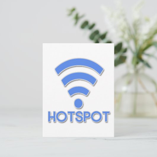 Hotspot Wifi Person Briefkaart (Staand voorkant)