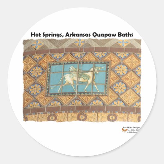 HotSprings, AR Quapaw Dome Tegels II Gifts Apparel Ronde Sticker (Voorkant)