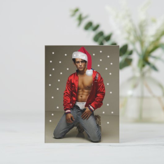 Hotste Hunks op de Planet Buff Santa Briefkaart (Staand voorkant)
