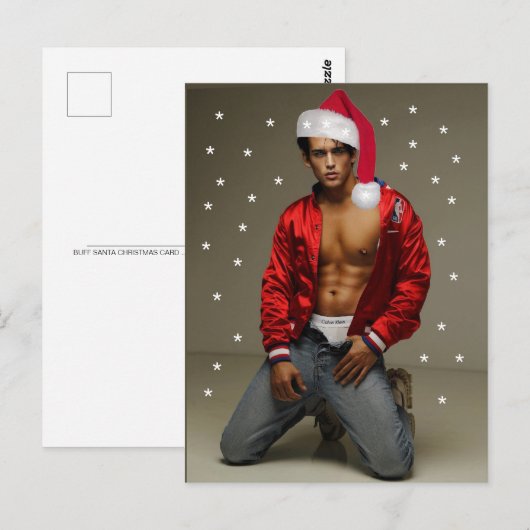 Hotste Hunks op de Planet Buff Santa Briefkaart (Voorkant / Achterkant)