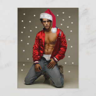 Hotste Hunks op de Planet Buff Santa Briefkaart