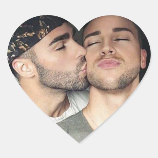 Hotste Hunks op de Planet KiSS Hart Sticker (Voorkant)