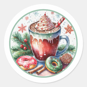 Hott Coco w / Donuts Kerst stickers