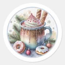 Hott Coco w / Donuts Kerst stickers