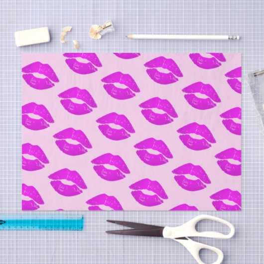 Hotte Lippen Roze Kus Lippenstift Afdruk Tissuepapier (Craft)
