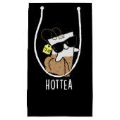Hottea Funny Hot Tea Pun Dark BG Klein Cadeauzakje (Voorkant)