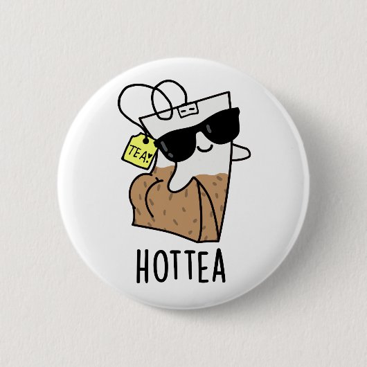 Hottea Funny Hot Tea Pun  Ronde Button 5,7 Cm (Voorkant)