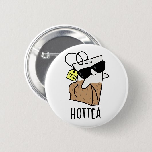 Hottea Funny Hot Tea Pun  Ronde Button 5,7 Cm (Voorkant /achterkant)