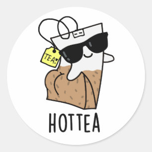 Hottea Grappige Hot Tea Pun Ronde Sticker
