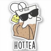 Hottea Grappige Hot Tea Pun Sticker (Voorkant)