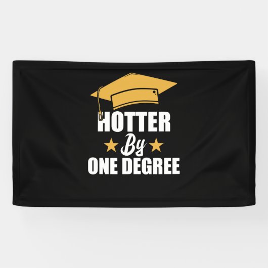 Hotter op één graad Funny Afstuderen studenten Spandoek (Horizontaal)