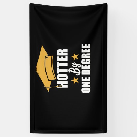 Hotter op één graad Funny Afstuderen studenten Spandoek (Verticaal)