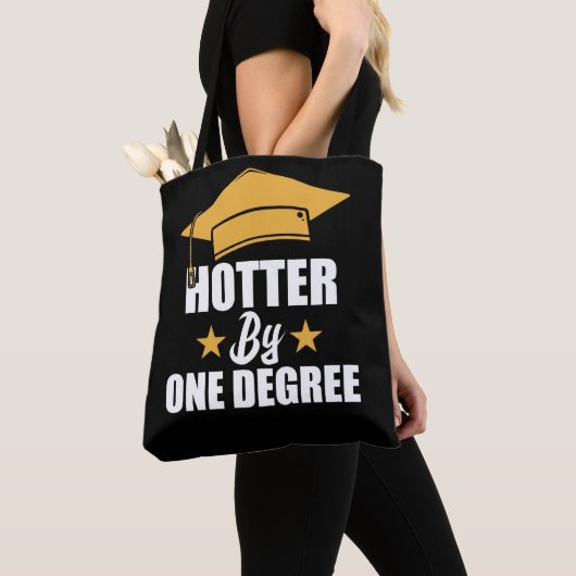 Hotter op één graad Funny Afstuderen studenten Tote Bag (Dichtbij)