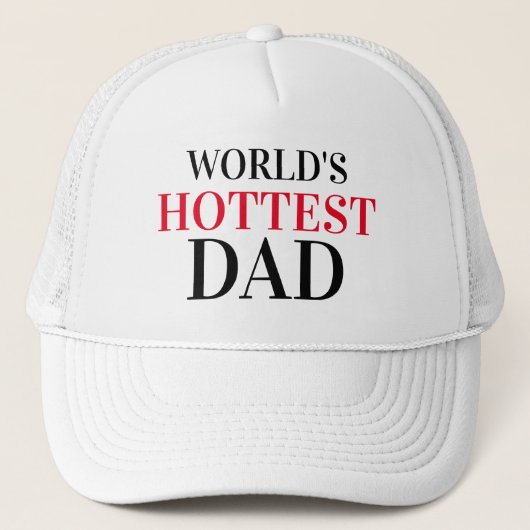 HOTTEST DAD VAN DE vaderdag Baseball WORLD Trucker Pet (Voorkant)