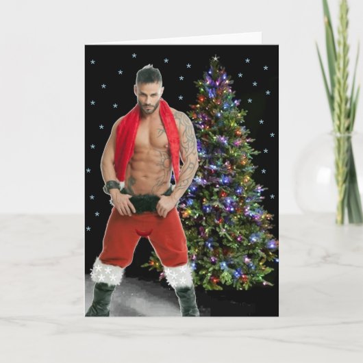 Hottest Hunk-kerstkaart Bedankkaart (Voorkant)