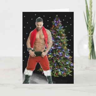 Hottest Hunk-kerstkaart Bedankkaart